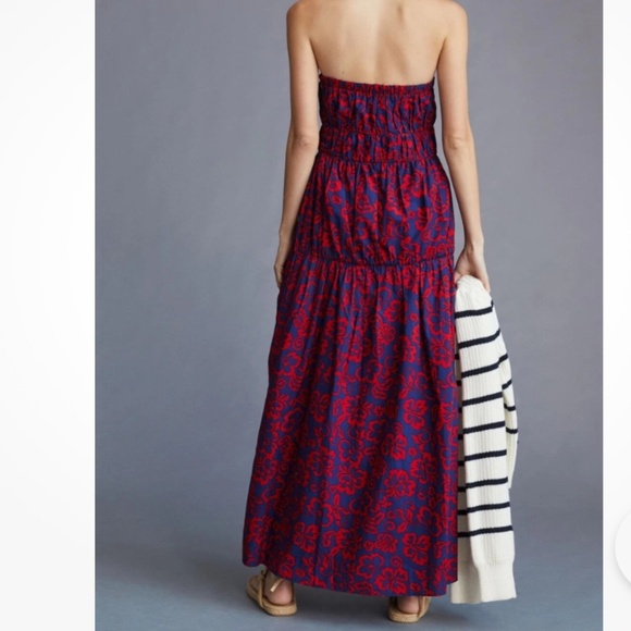 Anthropologie Sundry Aloha Floral Strapless Maxi Dress 1 (Small) Boho West Coast - Picture 2 of 15